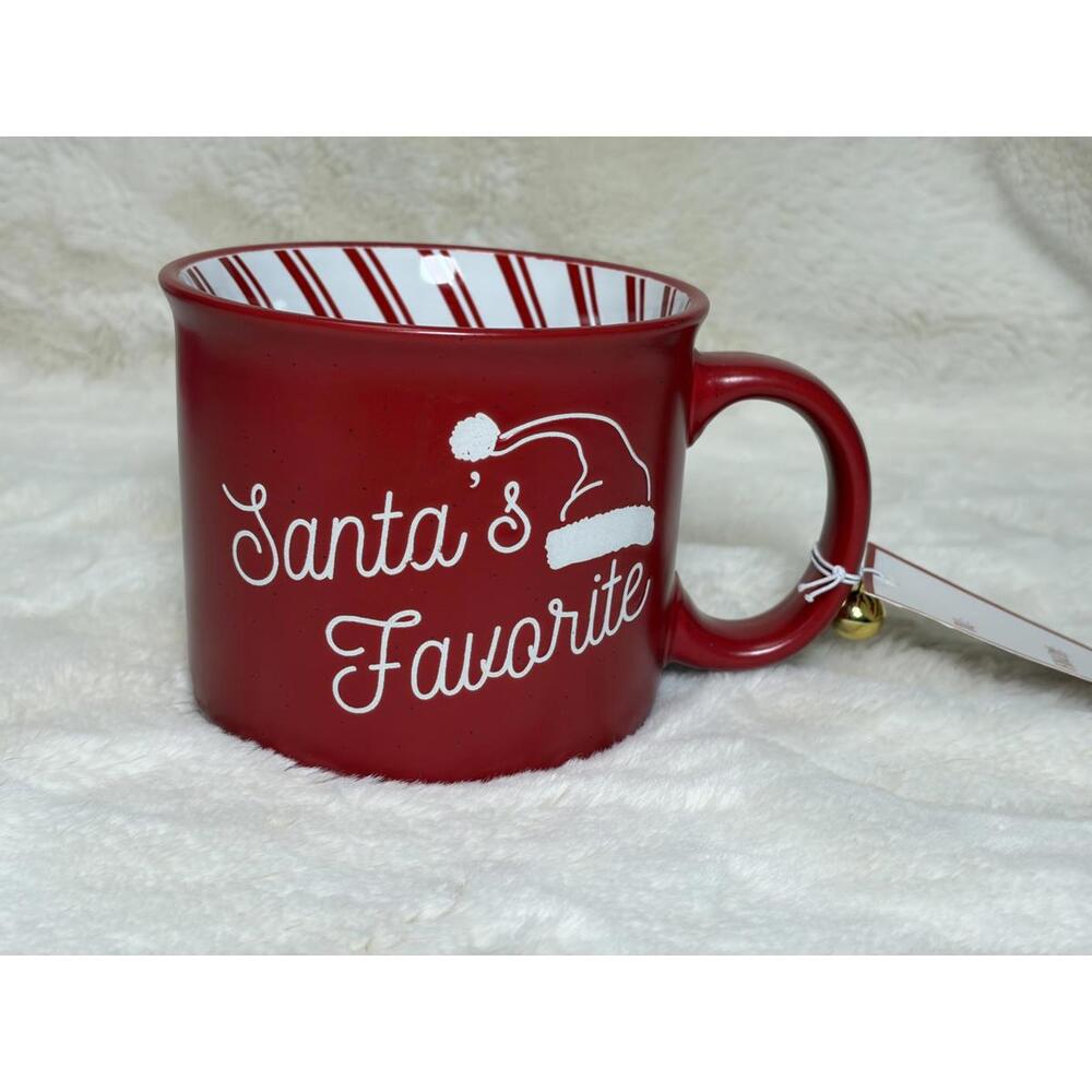 Peppermint & Pine "Santa’s Favorite" Red Christmas Mug Holiday Coffee Cocoa Cup